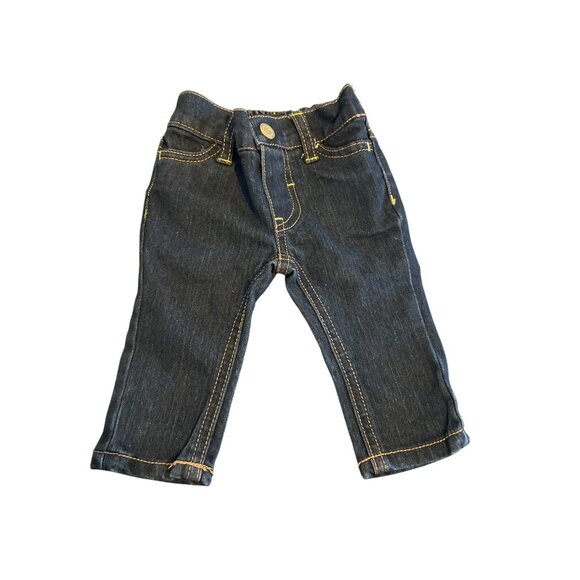 Y2K Rocawear Classic Baby Infant Denim Jeans Embroidered Back Pocket Size 0/3 M - Picture 1 of 4